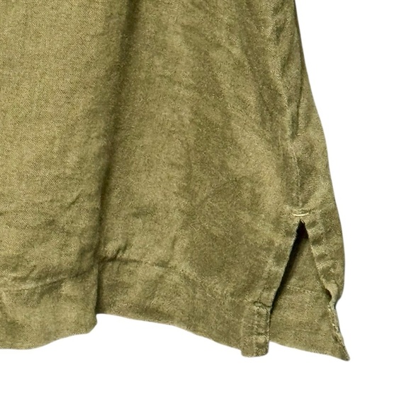 Chico’s 100% Linen Short Cuffed Sleeve Boxy Boho Lagenlook Keyhole Back Blouse - Picture 4 of 13